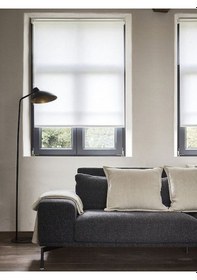 Resim Modern Düz Ekru Zebra Stor Güneşlik Etek Dilimsiz Stor Perde Ekru 