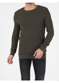 Resim Colin's Slim Fit Bisiklet Yaka Erkek Haki Kazak CL1052174_Q1.V1_KHA 