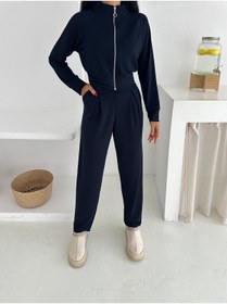 Resim MAİMODA Dik Yaka Bel Oturtmalı Modal Kadın Eşofman Takımı/Women’s High Neck Fitted Waist Modal Tracksuit 