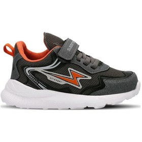Resim Slazenger KAORU IN Çocuk Cırt Cırtlı Koyu Gri - Turuncu Sneaker 