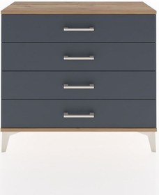 Resim Arges Şifonyer 4 Çekmeceli 88x30x80 Çam-antrasit Çam 