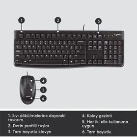 Resim Logitech Klavye & Mouse Mk120 Kablolu Usb 