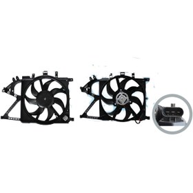 Resim Opel Corsa C Combo C Tigra 1.3 CDTI 1.4 1.7 CDTI 1.8 2000 Sonrası Fan Motoru Davlumbazlı 390 Mm 3 Fiş 7 Kanat 