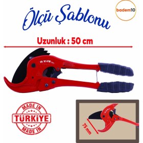 Resim Vira Pvc Profesyonel Plastik Boru Kesme Makası 75 mm Çelik 