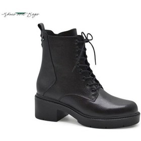 Resim Venüs 2454603k Platform Topuk Hafif Deri Kadın Postal Bot Siyah 