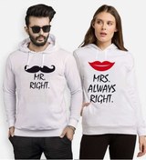 Resim Tshirthane Mr. Mrs. Right. Sevgili Kombinleri Kapüşonlu Kombini 