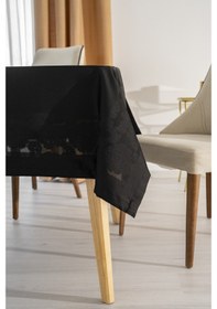 Resim Jumbo Jakar Siyah Sıvı Geçirmez Kumaş Pano 4-6kişilik Masa Örtüsü Siyah 