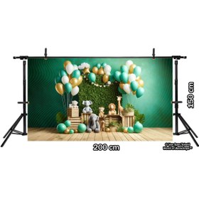 Resim Venspor Sevimli Hayvanlar ve Balonlarla Süslenmiş Çocuk Odası Arkaplanı, 200x150cm Duvar Örtüsü Fon 