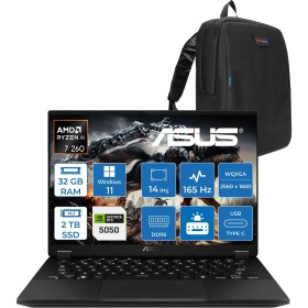 Resim Asus Tuf Gaming A14 FA401UH Amd Aı Ryzen 7 260 32GB Ddr5 2tb SSD 8GB/RTX5050 115W 14-Inch, 165Hz 2.5k (2560 x 1600, 400NITS Wqxga Freedos Gaming Laptop ZRG025F04+ZETTAÇANTA 