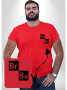 Resim Br Ba Kimya Breaking Bad Kırmızı Büyük Beden Kadın Basic Minimal Baskılı Tişört Kırmızı 