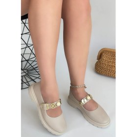 Resim Okira Bej Cilt Oxford Ayakkabı 