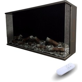 Resim Arif Şömine Dekoratif Elektrikli Şömine - 100x35x25 Cm - Kumanda, Bluetooth Hoparlör Ve Odun Sesi 