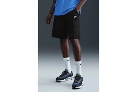 Resim Nike Club Woven Cargo Short In Black Erkek Dokuma Kargo Cepli Şort Siyah Beyaz 