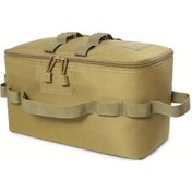 Resim Honeybeeshop Çok Bölmeli Haki Kamp Gaz Tüpü Çantası - Ayarlanabilir Askılı Outdoor Piknik Taşıyıcı Haki 