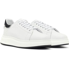 Resim Derimod Erkek Beyaz Bağcıklı Kalın Tabanlı Deri Sneaker 26SFD660518 