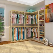 Resim Fokai Wood El Nilo - Açık Ahşap Elbise Dolabı Wardrobe 