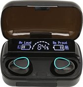 Resim KKPLZZ Bluetooth Kulakiçi Gürültü IPX7 Su Geçirmez Stereo Bas Spor Sürüş için Şarj Kılıf ile Kablosuz Kulaklık 