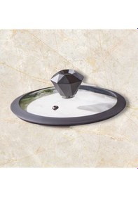 Resim Diamond Silikon Kenarlı 28 Cm Cam Tencere Kapak Ve Elmas Model Te 