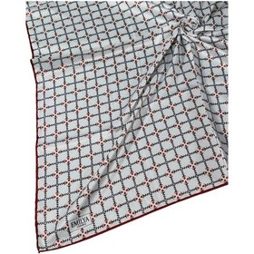 Resim Mim Eşarp Emilya Rayon Desenli Eşarp 90x90 Cm Beyaz - Kırmızı 