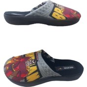 Resim Gezer Erkek Çocuk Siyah-gri Batman Figürlü Ev İçi Terlik Gri - Siyah 