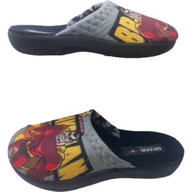 Resim Gezer Erkek Çocuk Siyah-gri Batman Figürlü Ev İçi Terlik Gri - Siyah 