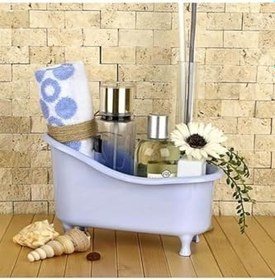 Resim ® Dekoratif Mini Küvet Şeklinde Çok Amaçlı Banyo Düzenleyici Sepet 