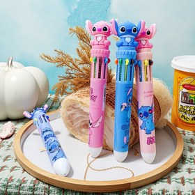 Resim 1 Adet/5 Adet/10 Adet Disney Stitch 10 Renkli Jel Kalem – Karışık Renkler, Orta Uçlu, Hafif Plastik, Okul ve Ofis Kullanımı İçin Mükemmel 