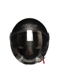Resim Motosiklet Yarım Kask Camlı Ce Onaylı Güneş Vizörlü Motor Kaskı Moon Sİyah 
