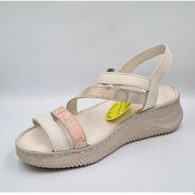 Resim Mammamia D25ys-2365 Kemik Pudra Renk Hakiki Deri Kadın Sandalet Kemik 