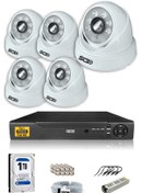 Resim IDS D-2028HD-SET5-1TB 5 Kameralı 1080P Full HD 5 MP Sony Lensli Kamera Seti - 2028 