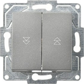 Resim Günsan Elektrik Eqona Radius Neoline Jaluzi Kumanda Anahtarı (İki Düğmeli) (klipsli), Füme (Mekanizma + TuşKapak) 