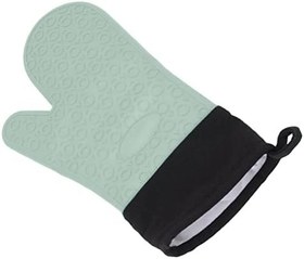 Resim Nikou Silikon Fırın Eldiveni Kaymaz Mutfak Pişirme Eldiveni Yüksek Sıcaklığa Dayanıklı 2 Parmak Uzun (Yeşil) 