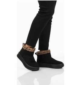Resim Siyah Leopar Kürklü Soğuğa Dirençli Kaymaz Kadın Bot 25001 Z Siyah-leopar 