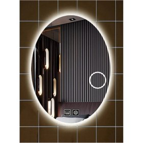 Resim Dnr-Mirror73x93 Cm Buğu Yapmayan Makyaj Aynalı Dokunmatik Beyaz Ledli Elips Banyo Aynası 