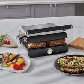 Resim Homend Grilliant 1349H 4 Dilim Kapasiteli Gövdeli Döküm Plakalı Tost ve Izgara Makinesi Inox 2000W 
