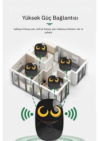 Resim Techtic Kablosuz Kapı Zili Sevimli Baykuş Işıklı 1alıcı 2buton 