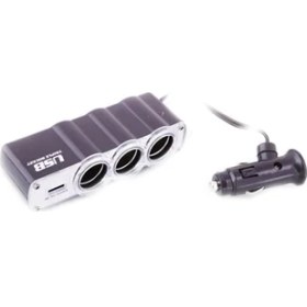 Resim Bezos Oto Çakmaklık Çoklayıcı 3'LÜ Çakmak Soketi 1 USB Girişi ONT128 