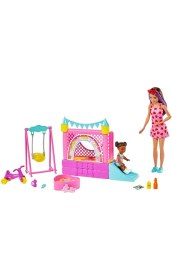 Resim Melek Store HHB67 Barbie Bebek Bakıcısı Skipper Oyun Evi Seti 