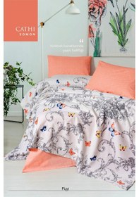 Resim Cathi Somon Tek Kişilik Pike Takımı %100 Pamuk, Lastikli Çarşaflı Pembe 