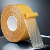 Resim Süper Güçlü Çift Taraflı Bant, 1.98cm x 20.12 metre - Duvarlar & Cam için Fiberglas Örgülü Su Geçirmez Şeffaf Yapıştırıcı, Kumaş, Ahşap, Metal & Daha Fazlası için İdeal 
