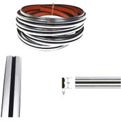 Resim Krom-Siyah Yapışkanlı Nikelaj Tampon Panjur Şeridi 13 Mm 3 Metre 