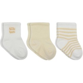 Resim Little Love Girl 3'lü Penye Soket Çorap 10137 Ekru Açık Gri 