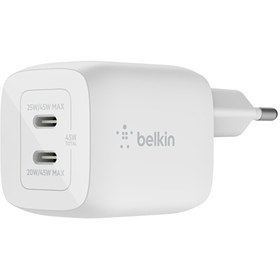 Resim Belkin Dual Usb-C 45W Şarj Cihazı Beyaz 45W Şarj Başlığı