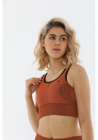 Resim Maraton Active Slimfit Kadın Bisiklet Yaka Kolsuz Spor Bakır Bra 813055-Bakır 