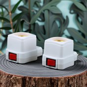 Resim ON/OFF Anahtarlı 2 Adet LED Ampul Adaptörü, Enerji Tasarruflu Lambalar için E27 Taban Dönüştürücü, Kolay Kurulum, Beyaz Plastik Tasarım, LED ve Halojen Ampullerle Uyumlu, AB Fişi (Ampul Dahil Değildir), Esnek Lamba Dönüşümü | Basit Tasarım | Cilalı Yüzey 