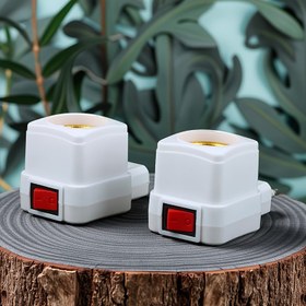 Resim ON/OFF Anahtarlı 2 Adet LED Ampul Adaptörü, Enerji Tasarruflu Lambalar için E27 Taban Dönüştürücü, Kolay Kurulum, Beyaz Plastik Tasarım, LED ve Halojen Ampullerle Uyumlu, AB Fişi (Ampul Dahil Değildir), Esnek Lamba Dönüşümü | Basit Tasarım | Cilalı Yüzey 