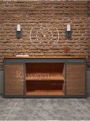 Resim deryawood Raweyn Masif Ahşap Sürgülü Konsol 120x43 Cm 