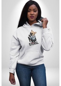 Resim Cep Telefonu No Signal Kadın Erkek Beyaz Kapüşonlu Sweatshirt Hoodie Beyaz 