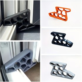 Resim 2 adet Ultra Dayanıklı Pencere Durdurucu - Bal Petek Delik Tasarımı - Çok Dayanıklı Tek Pencere Durdurucu - Pencere Titremesini Önler - Ofis Penceresine Uyumlu - Otel Ev Plus Pencere Tutucu 