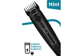 Resim Goldmaster Idol Paslanmaz Çelik Bıçaklı Hızlı Şarj Özellikli 11IN1 Erkek Bakım Seti GM8173 